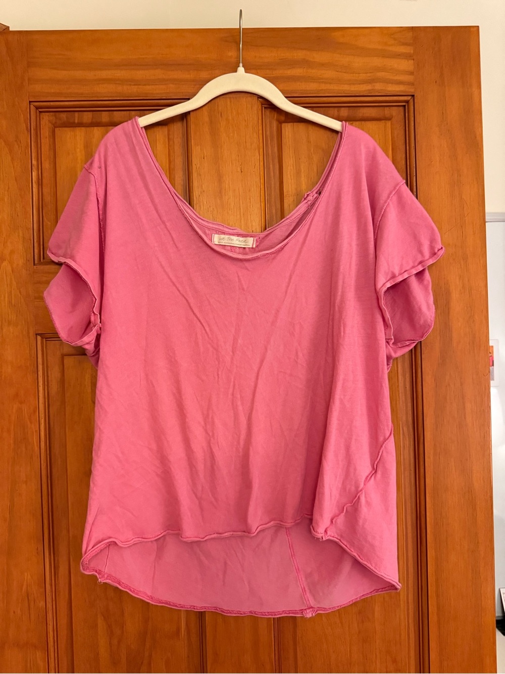 Free people off the shoulder pink shirt